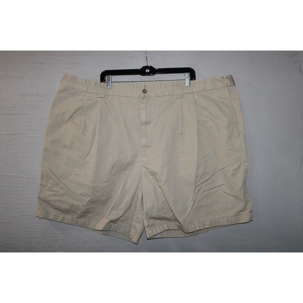 George Foreman Mens 52 Beige Pleated Chino Shorts Vintage